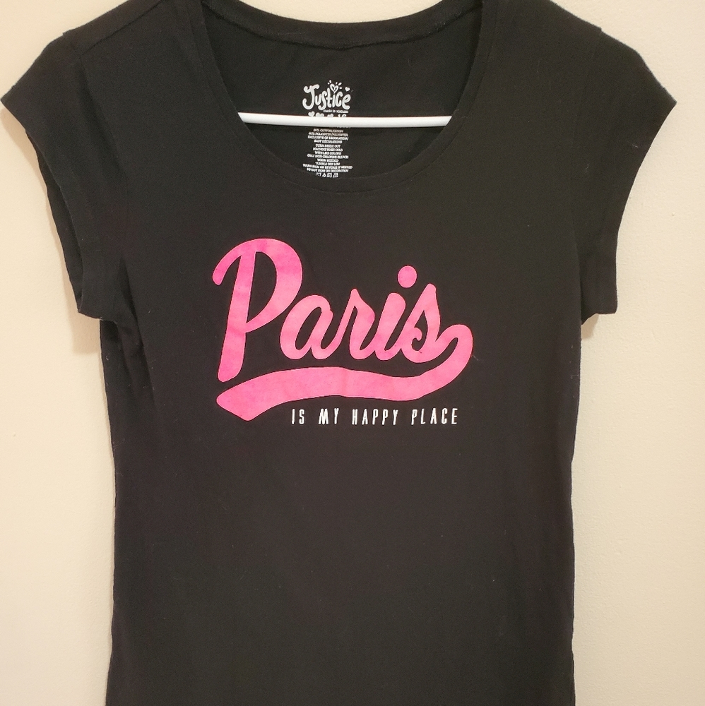 ❤ Justice short sleeve black shirt size 16